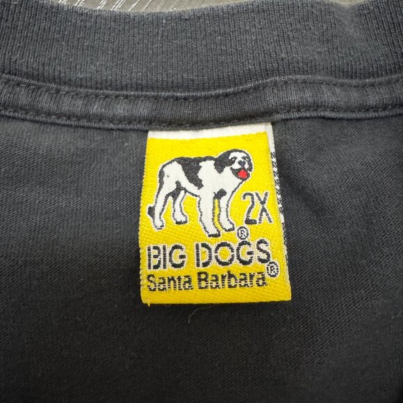 VTG Big Dogs Shirt Men's 2XL Black Leader of the Pack Santa Barbara USA 90s - Picture 2 of 7